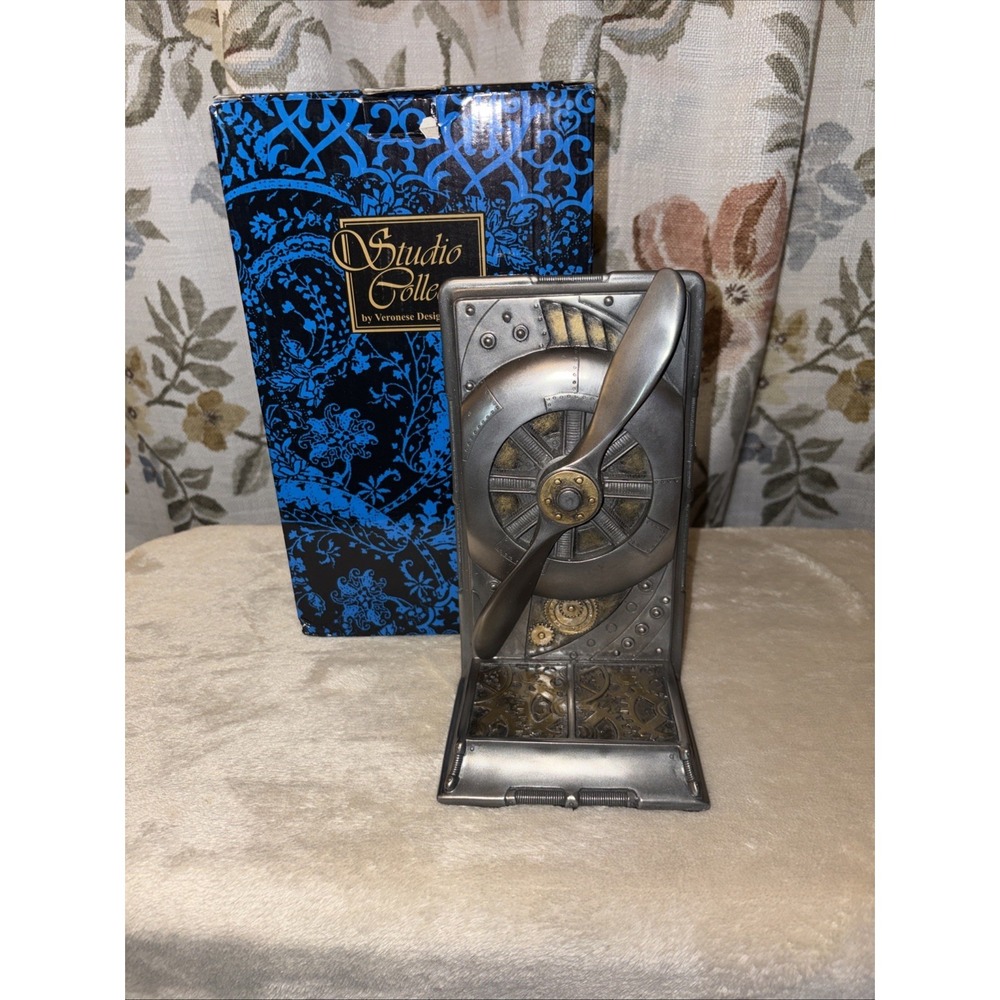 Veronese Design Steampunk Metallic Steel/Brass Finished Plane Propeller,Bookend
